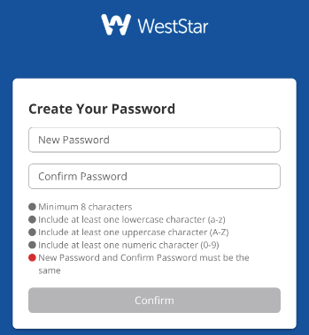 Create your password